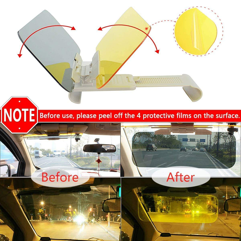 HD Dual Panel Anti-Glare Car Visor | Day & Night Driving Protector Clear & Safe