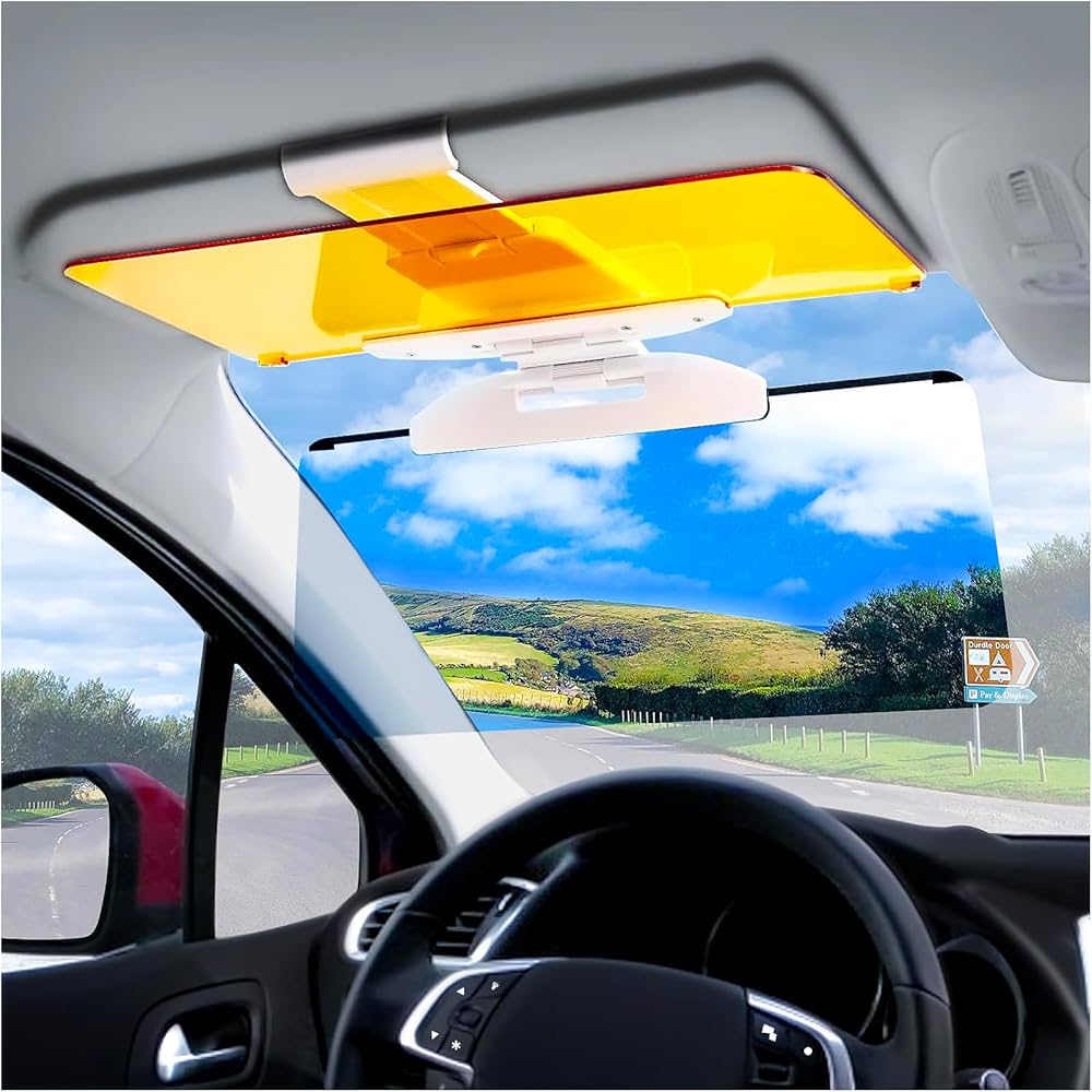 HD Dual Panel Anti-Glare Car Visor | Day & Night Driving Protector Clear & Safe